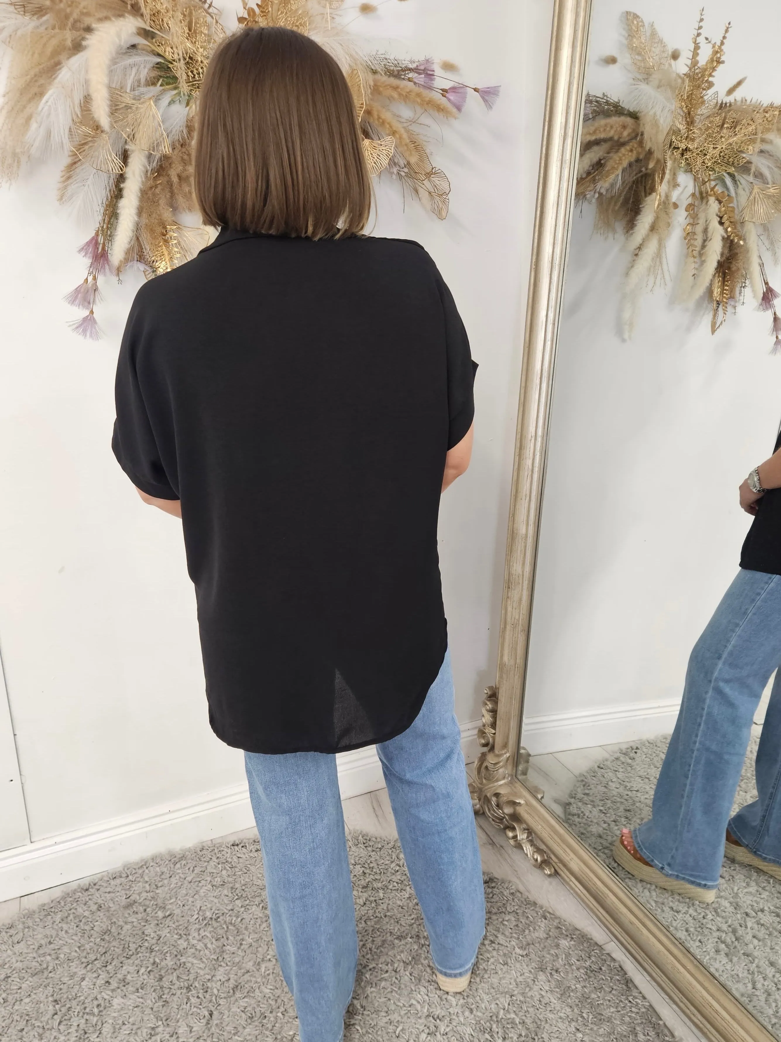 Leah black blouse