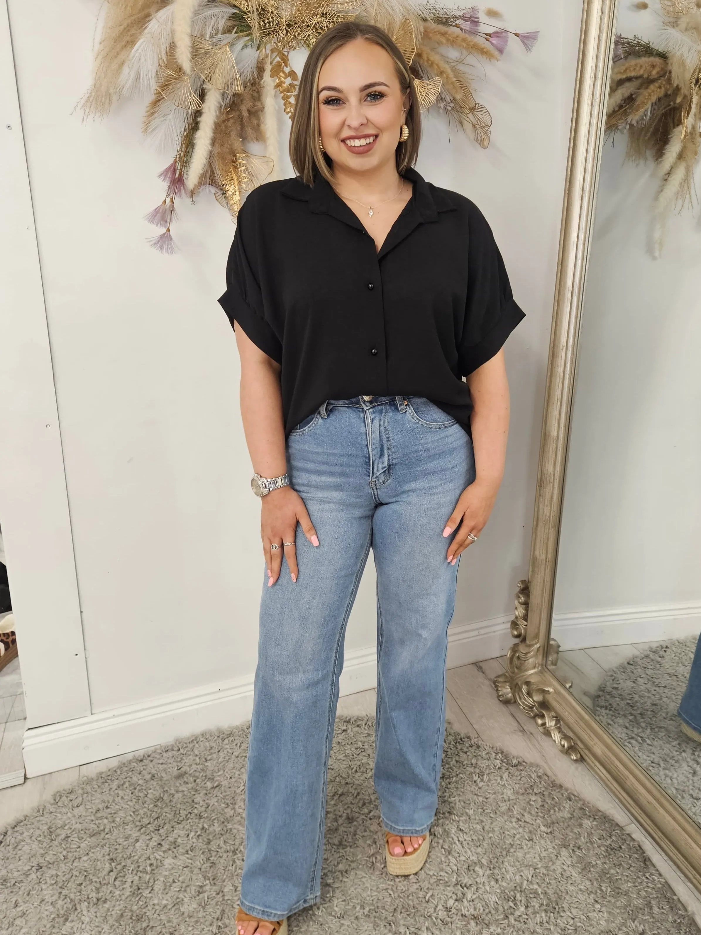 Leah black blouse