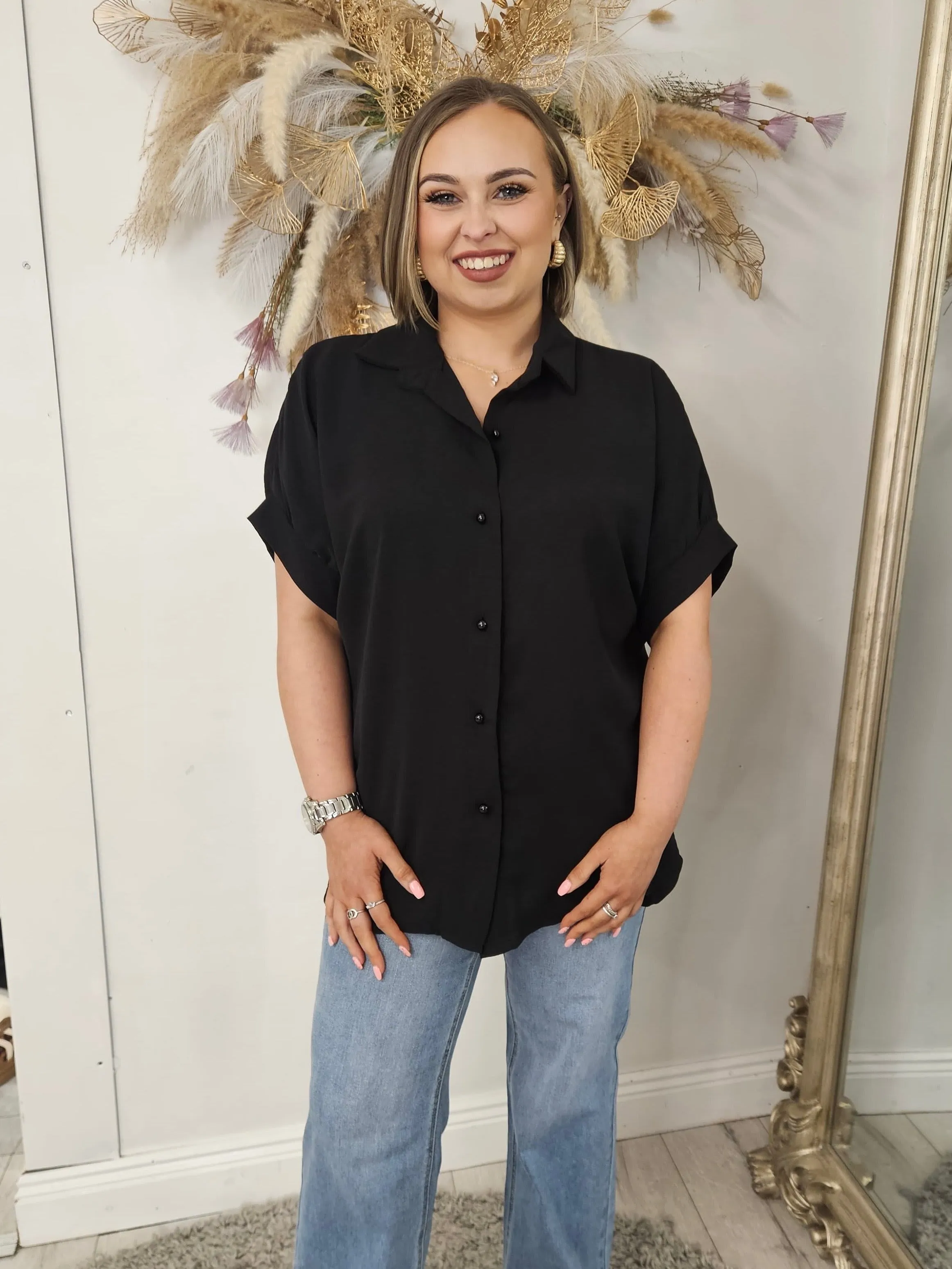 Leah black blouse