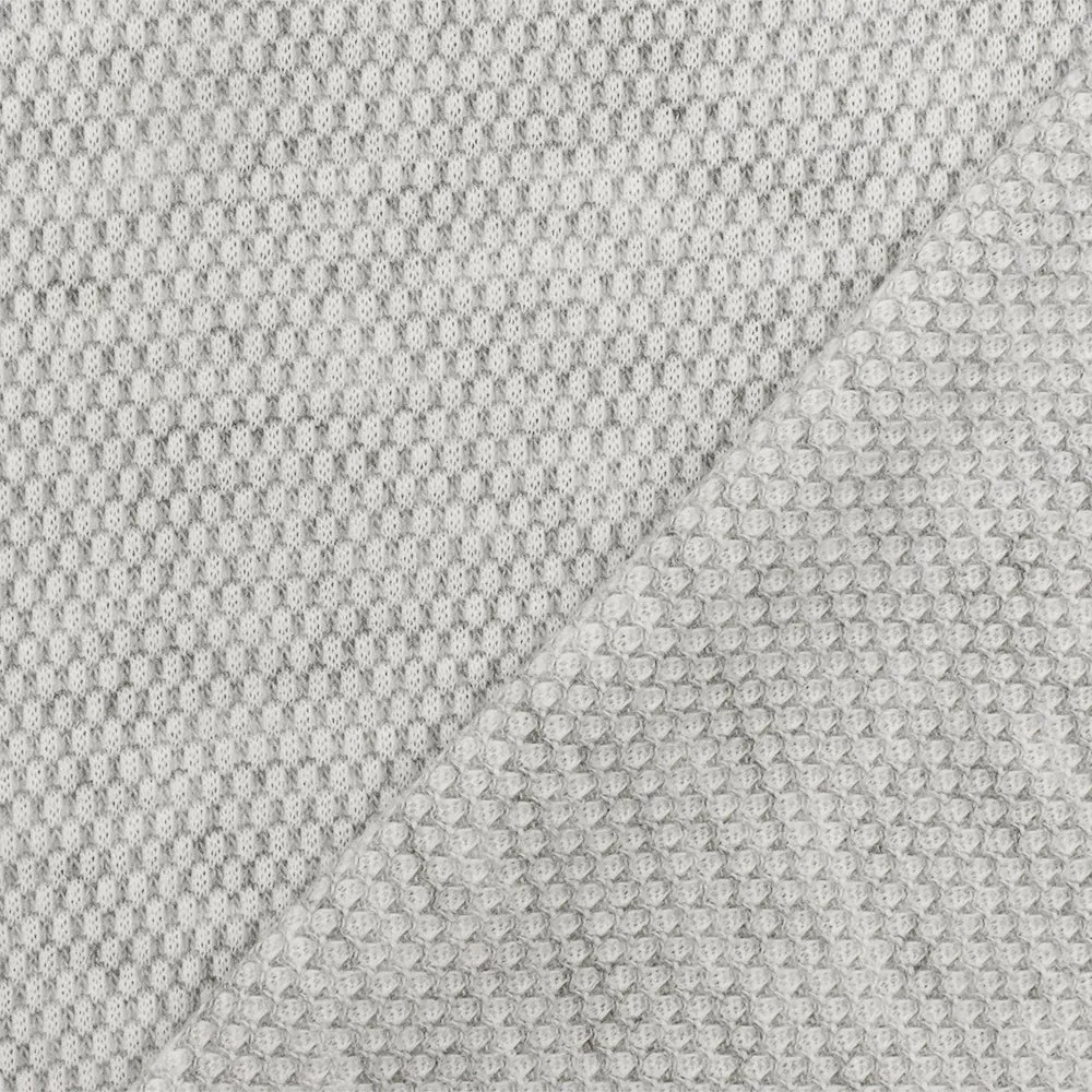 Light Gray-White Mini Honeycomb Stretch Knit Fabric