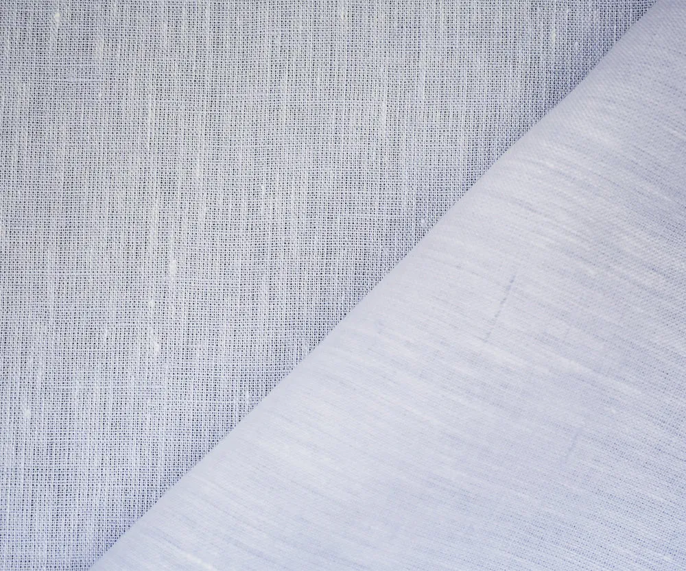 Light Purple-White Spence Bryson Texture Slub Irish Linen Chambray Fabric