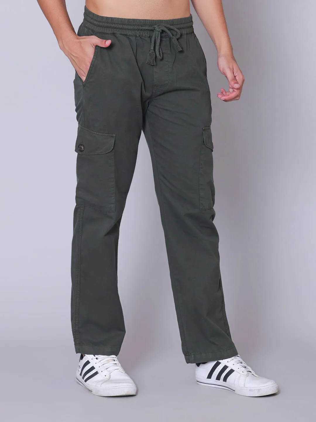 Light Weight Drawstring Cargo- Dark green