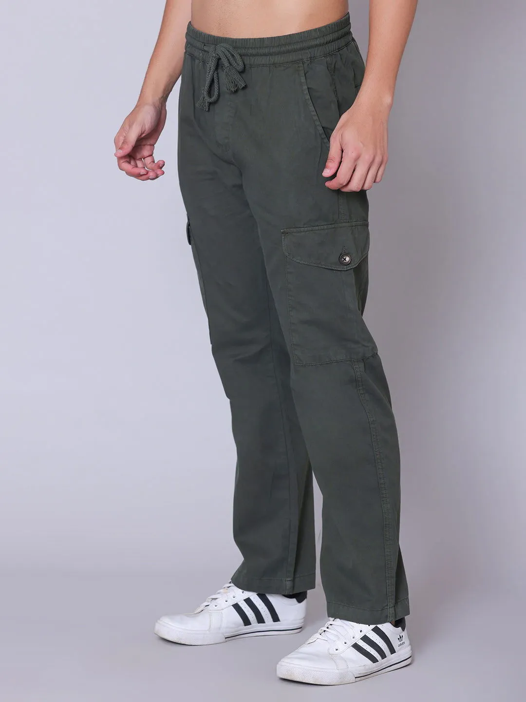Light Weight Drawstring Cargo- Dark green