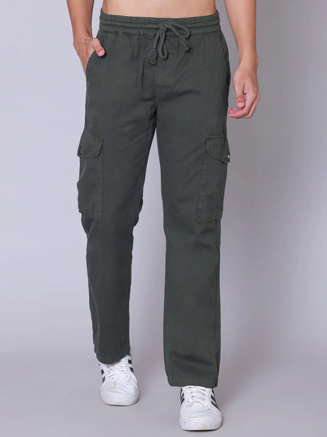 Light Weight Drawstring Cargo- Dark green