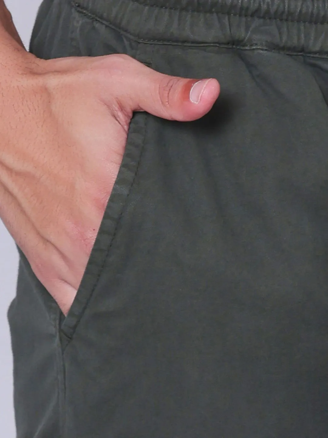 Light Weight Drawstring Cargo- Dark green