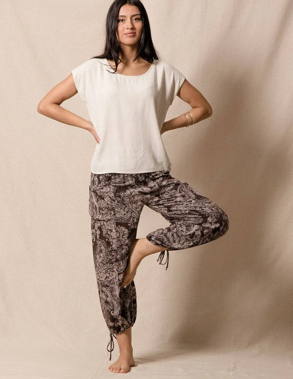 Linen Blend Boxy Top - Small Only