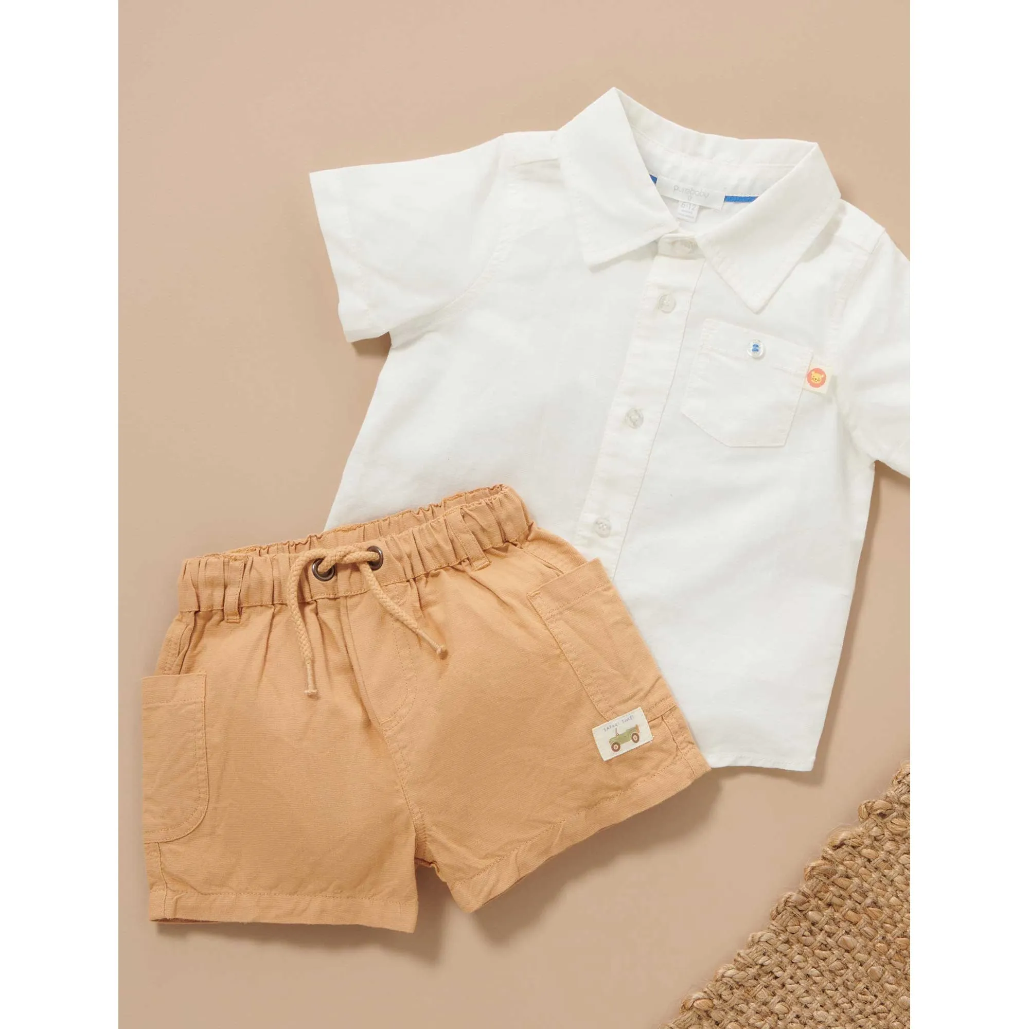 Linen Blend Shorts - Argan