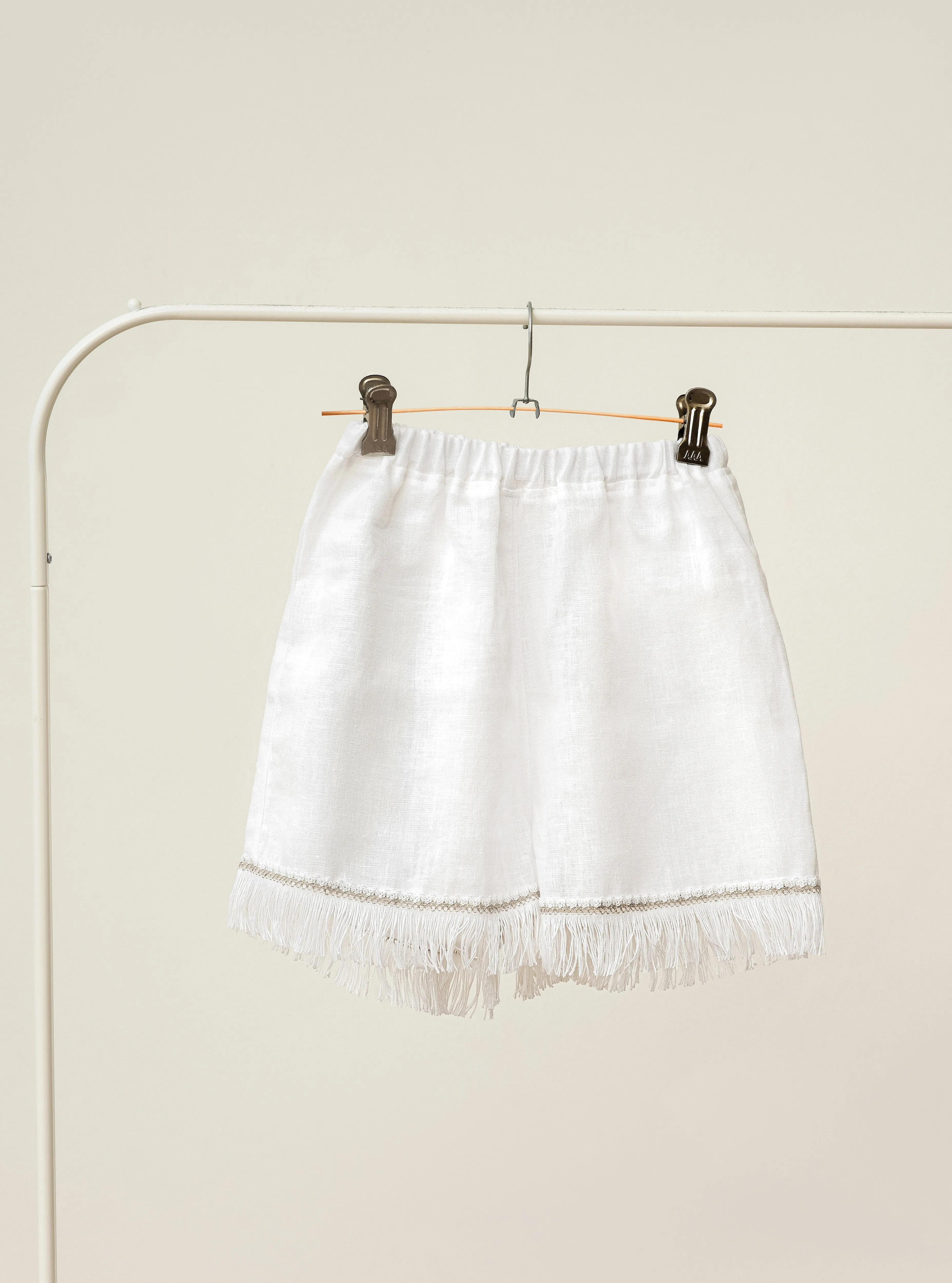 Linen pajama with fringe