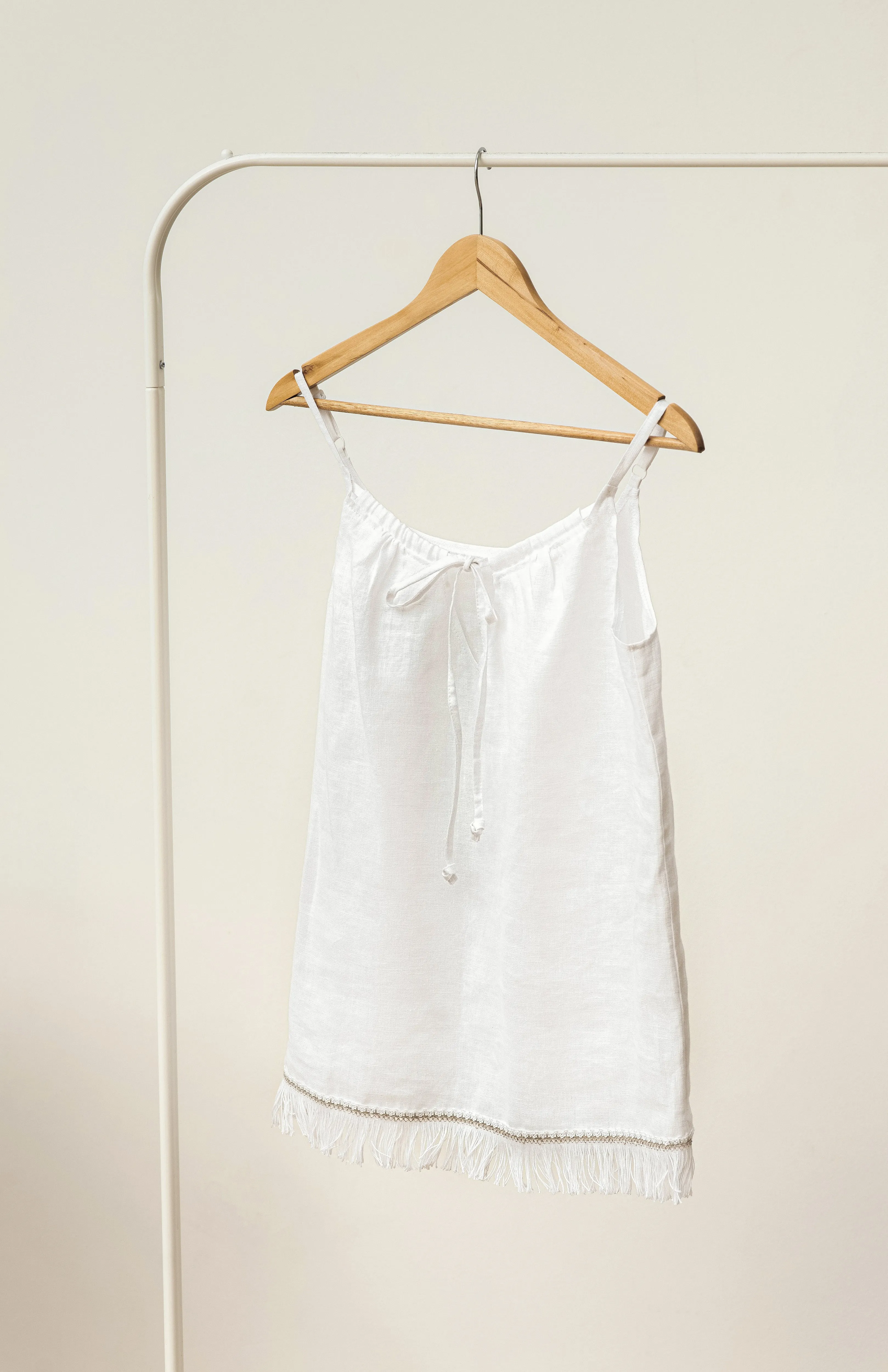 Linen pajama with fringe