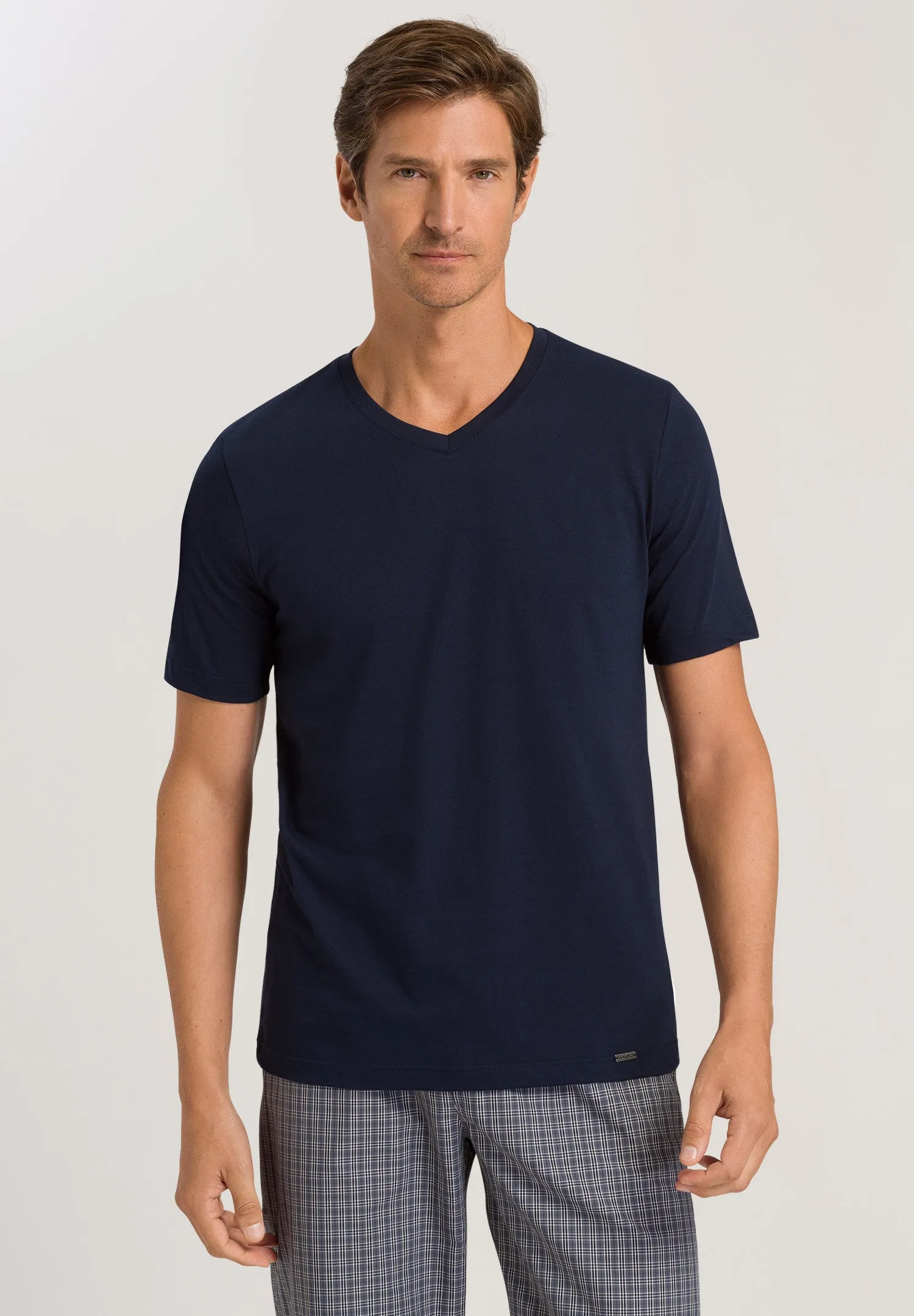 Living Shirts Cotton V-Neck T-Shirt | Deep Navy 75051-1610