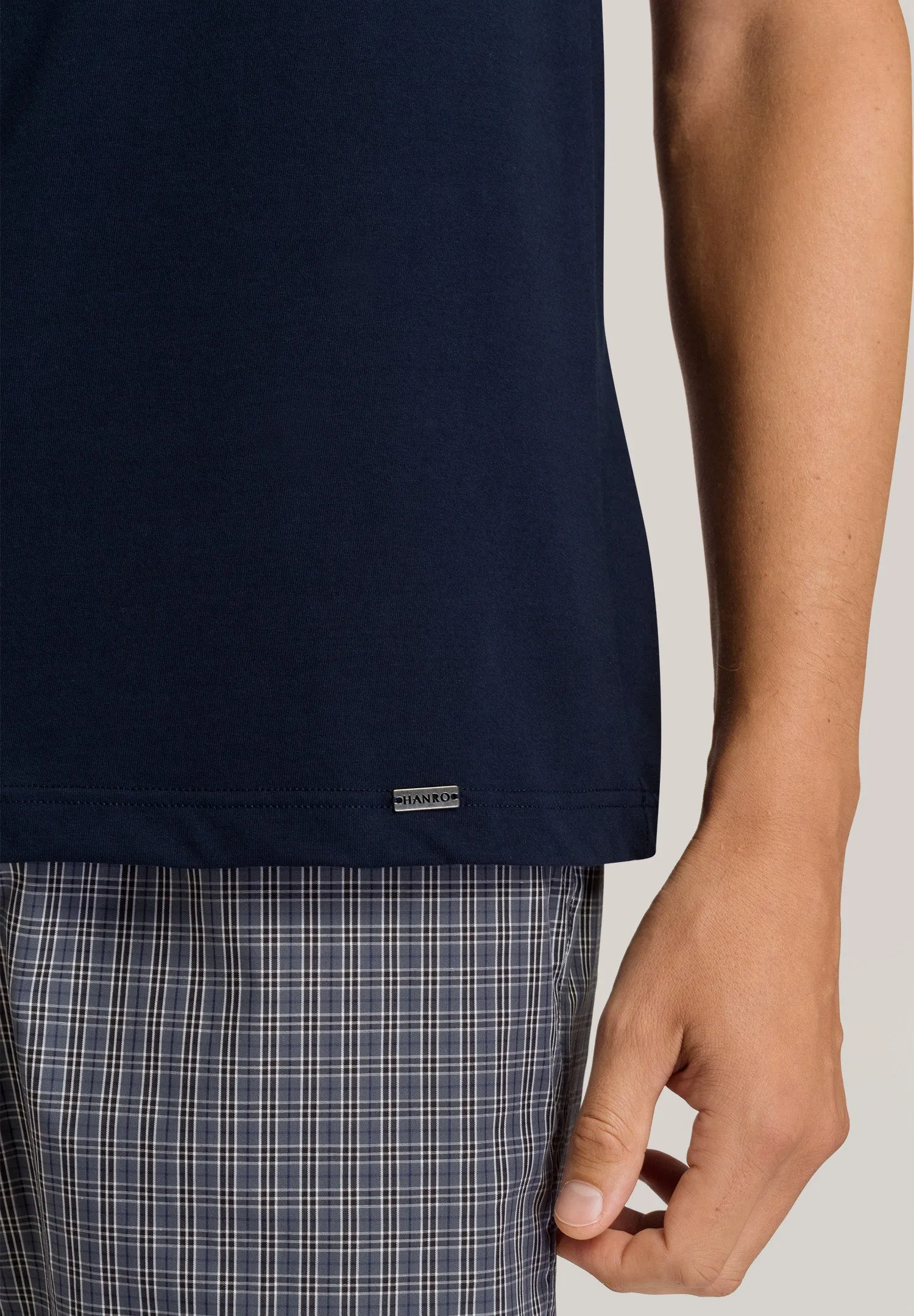 Living Shirts Cotton V-Neck T-Shirt | Deep Navy 75051-1610