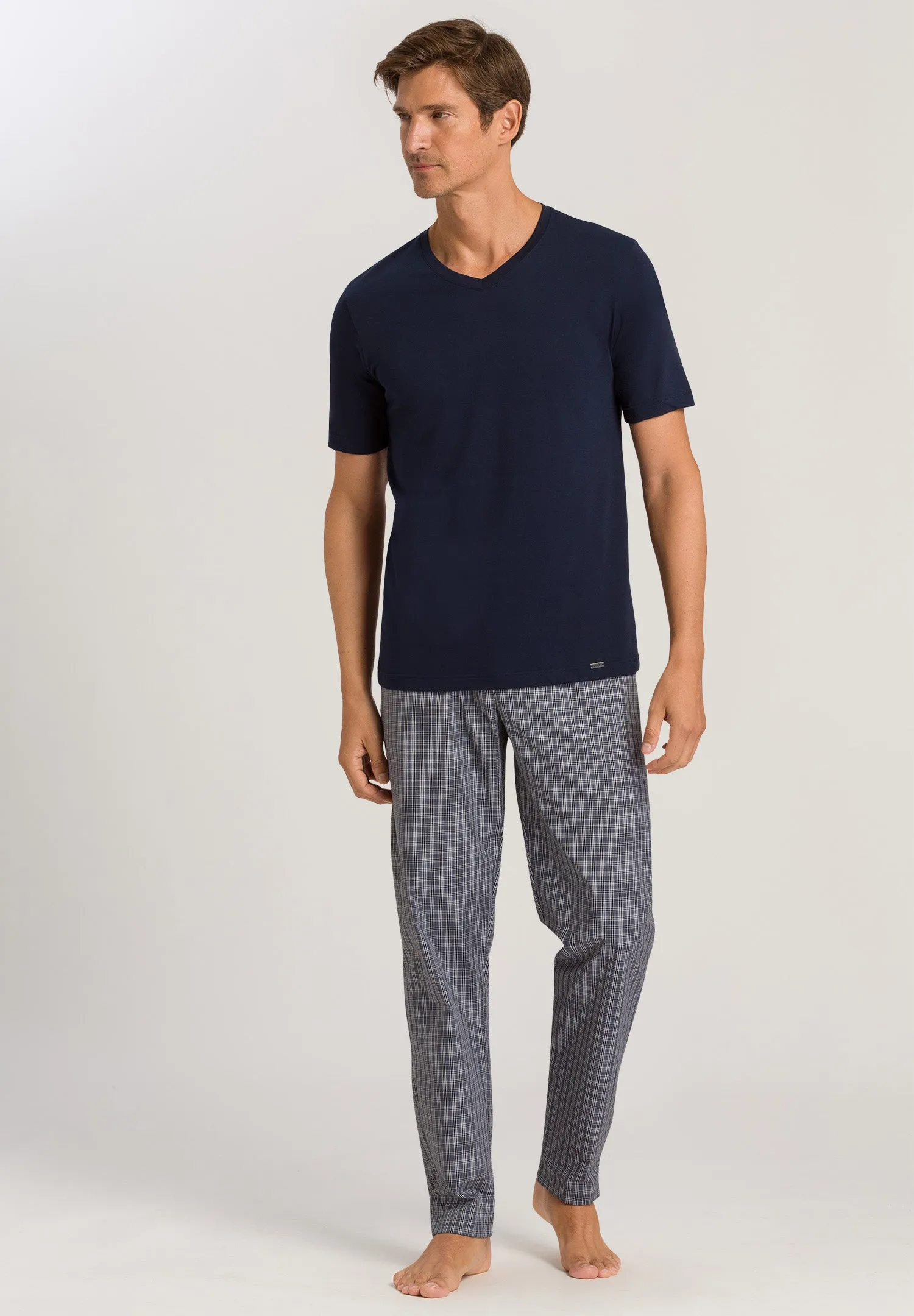Living Shirts Cotton V-Neck T-Shirt | Deep Navy 75051-1610