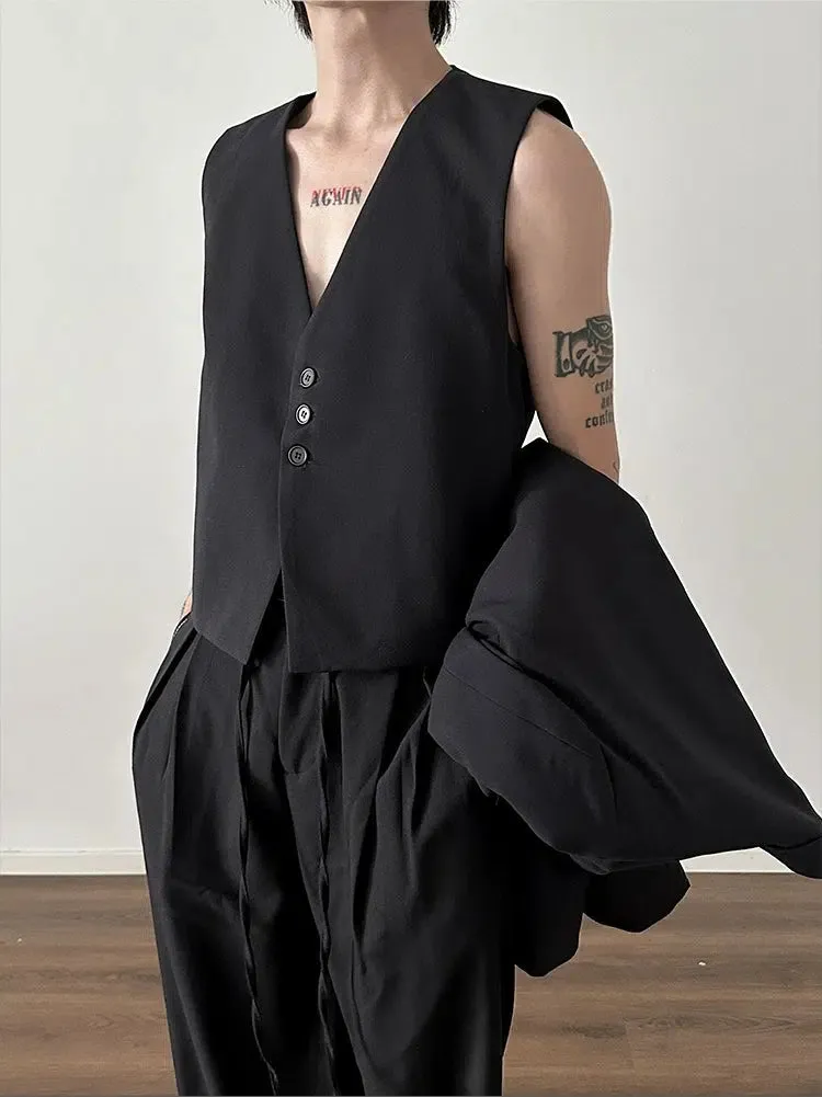 Loose Fit Button Front Vest