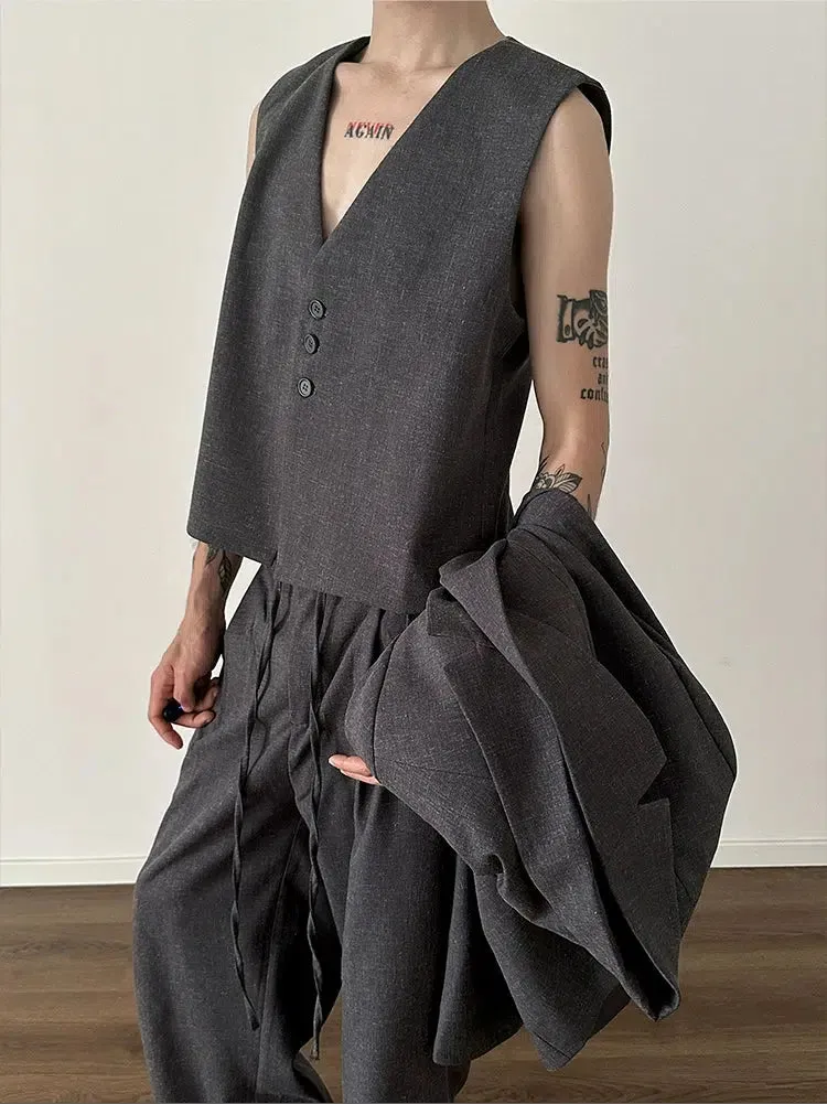 Loose Fit Button Front Vest