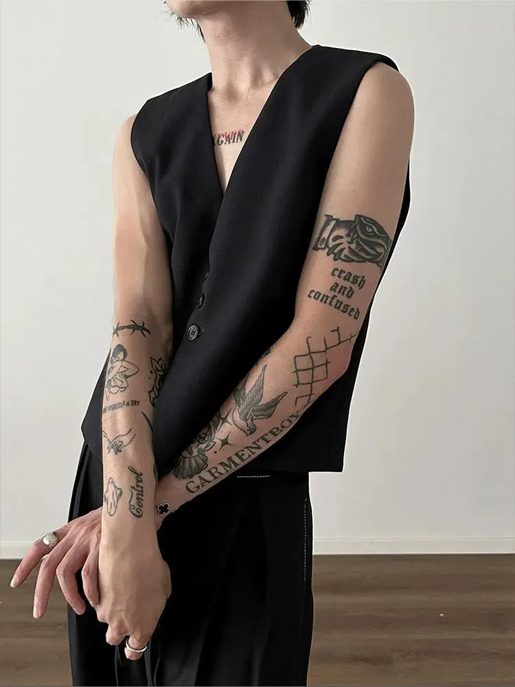 Loose Fit Button Front Vest