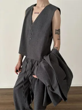 Loose Fit Button Front Vest