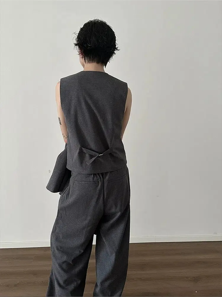 Loose Fit Button Front Vest