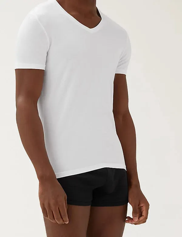 M&S Mens S/S V-Neck T-Shirt T14/1680A
