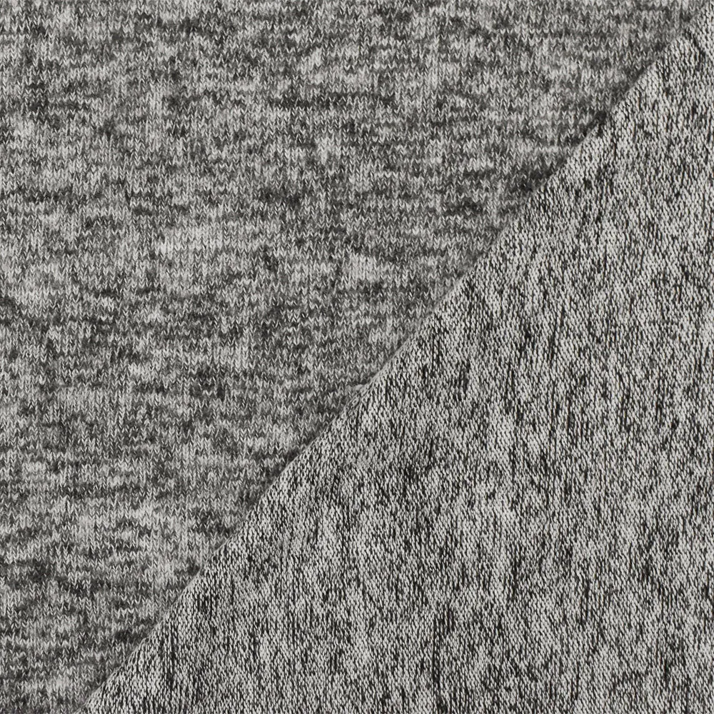 Matte White-Gray Texture Stretch Brushed Jersey Knit Fabric