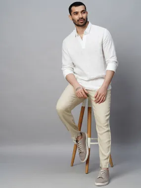 Men's Natural 100% Linen Regular Fit Pant