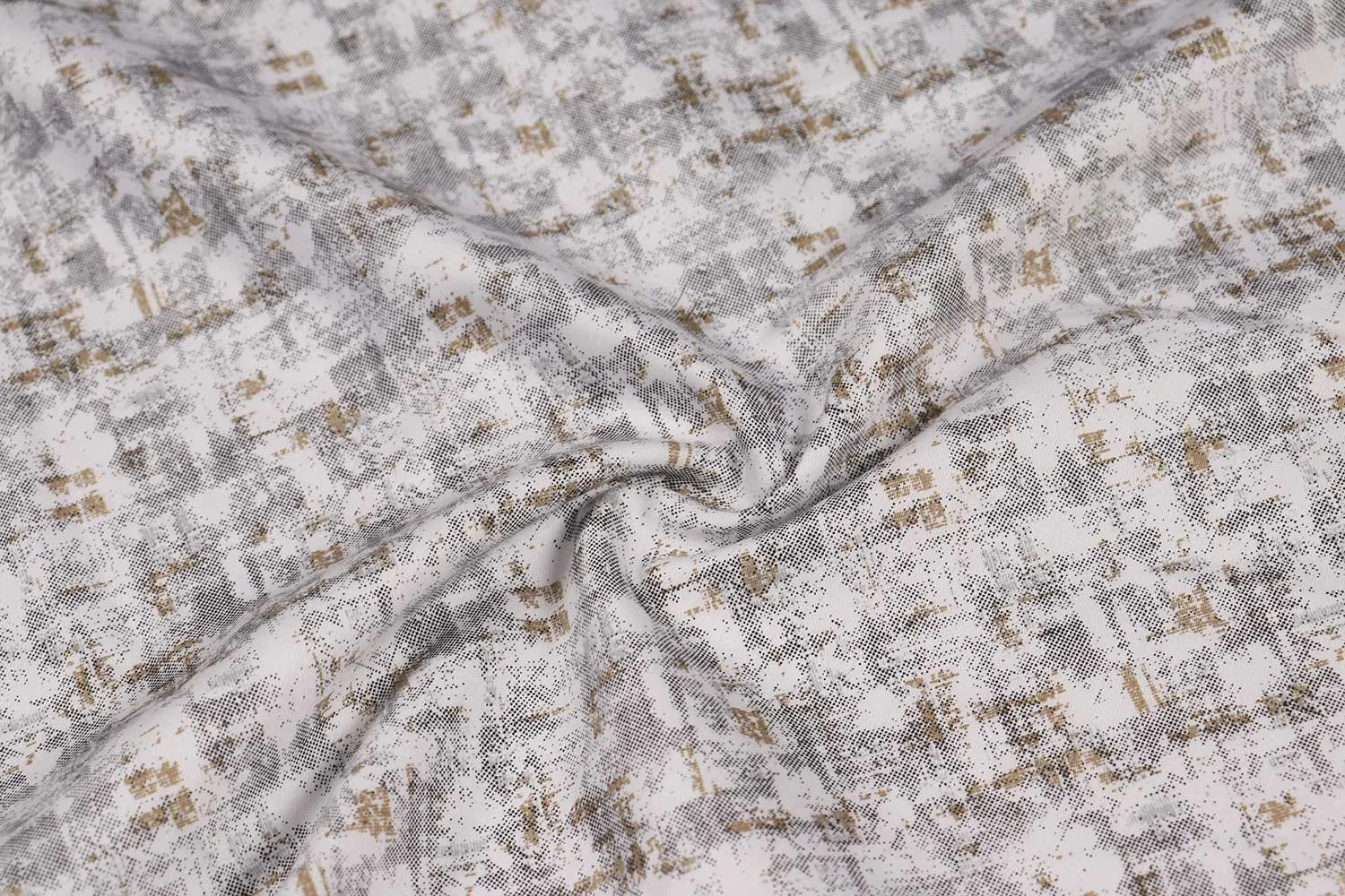 Multicolor Abstract Printed Cotton Satin Fabric