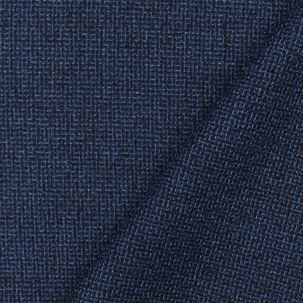 Navy-Blue Famous Maker Cotton-Rayon Tonal Dobby Woven Shirting Fabric