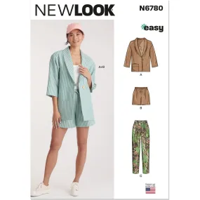 New Look Sewing Pattern N6780 Misses' Jacket, Shorts and Pants