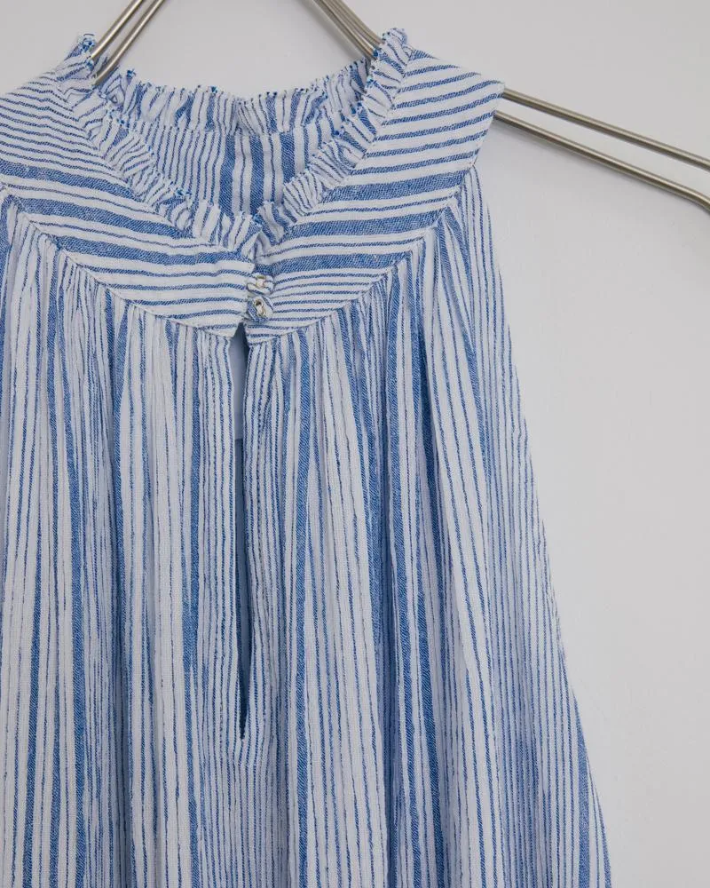 Nissi Tiers Dress in Adriatic Mini Stripe