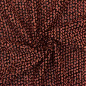 Old Orange-Black Texture Chenille Cotton-Acrylic Sweater Knit Fabric