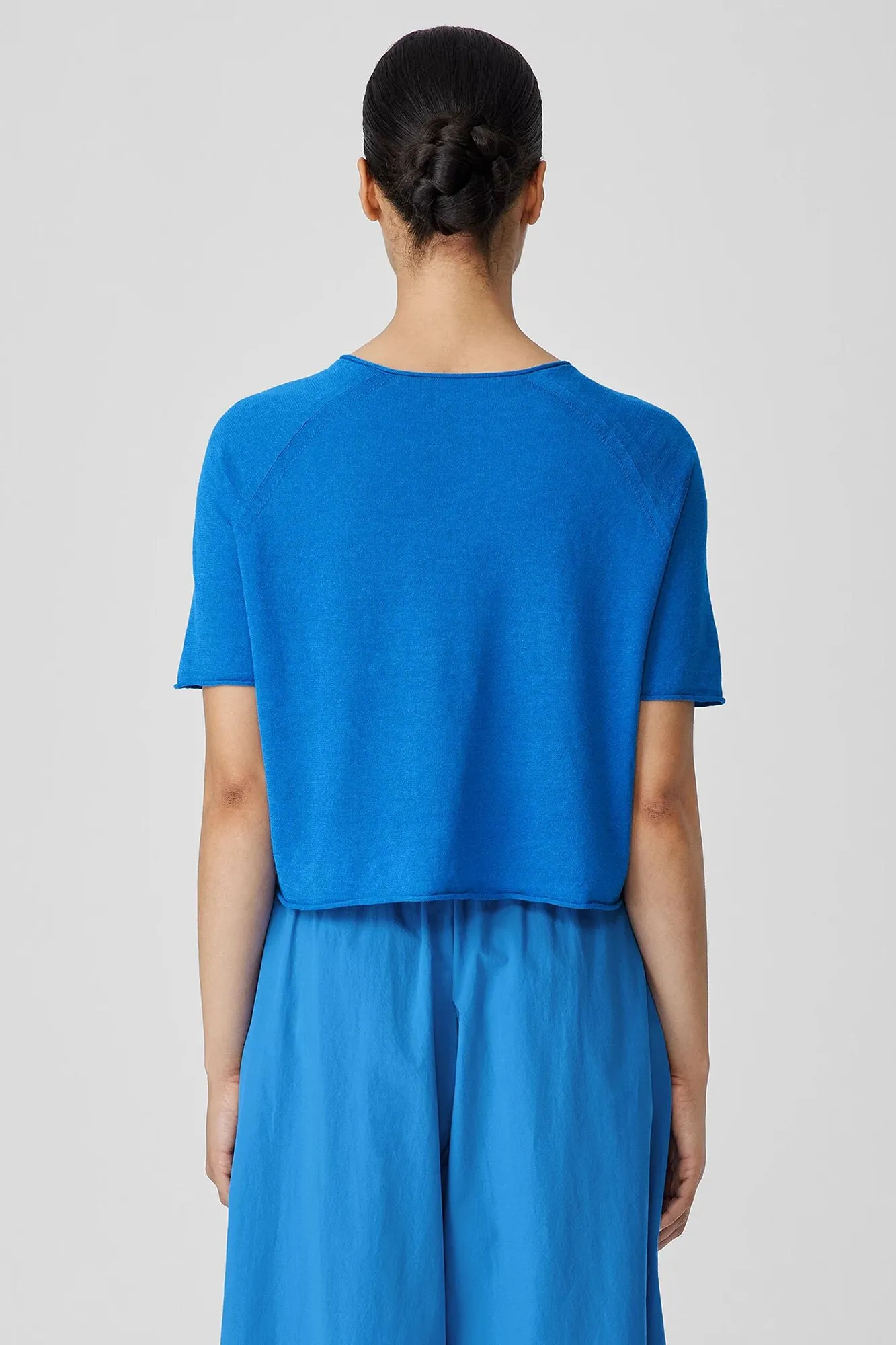 Organic Linen Cotton Jewel Neck Top Calypso