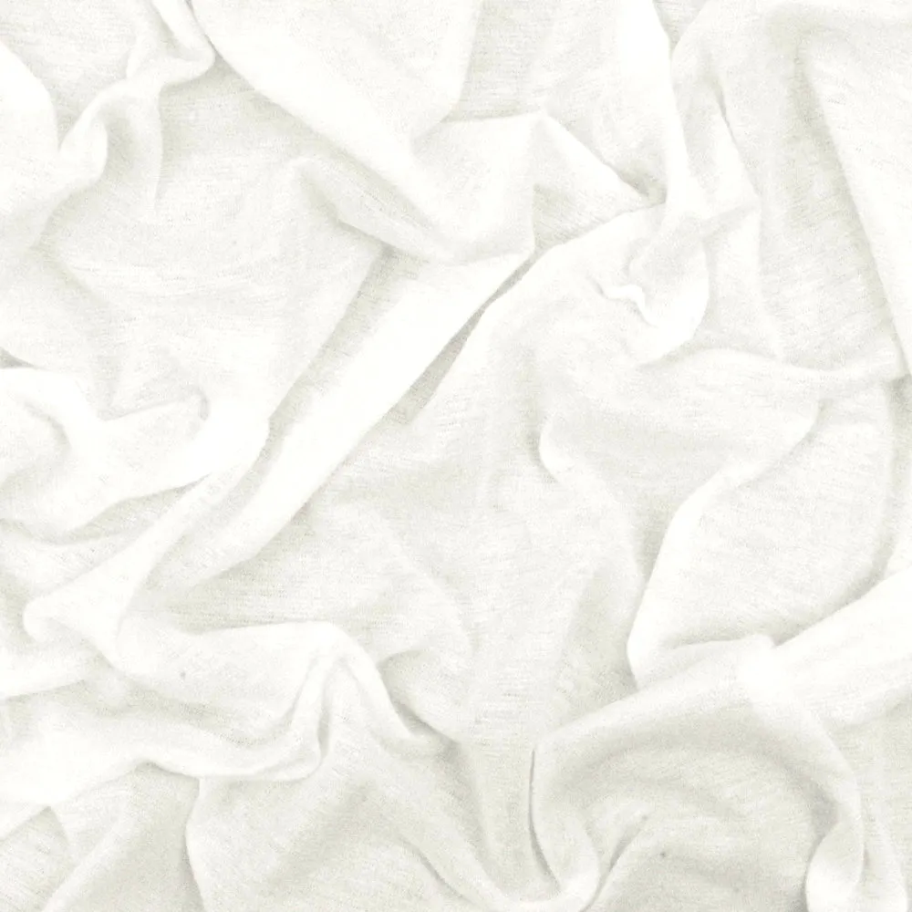 Paper White Solid Cotton Tissue Knit Fabric