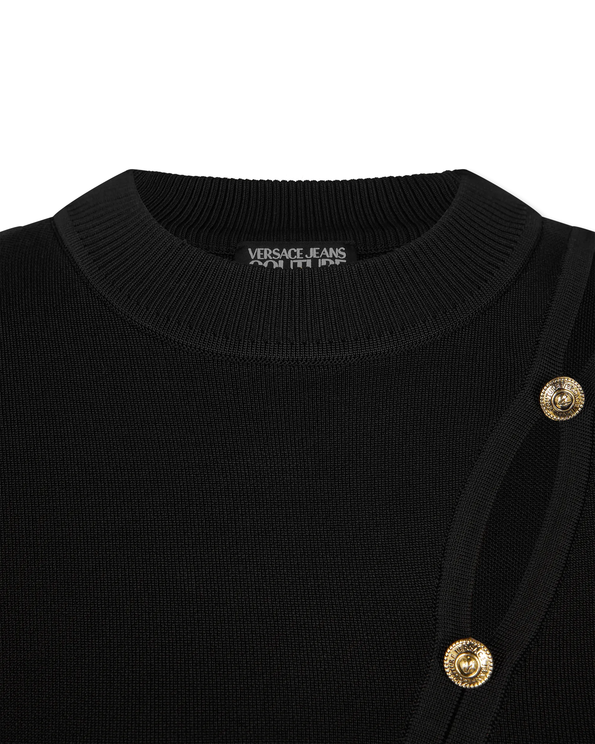 Peek-A-Boo Button Detail Cropped Sweater