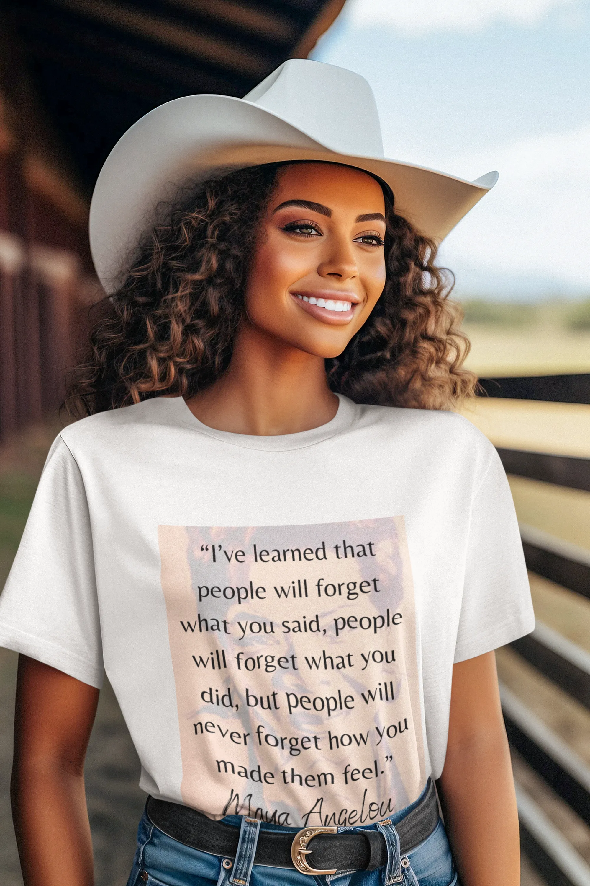 People Will Never Forget How You Made Them Feel Ladies T Shirt - Maya Angelou