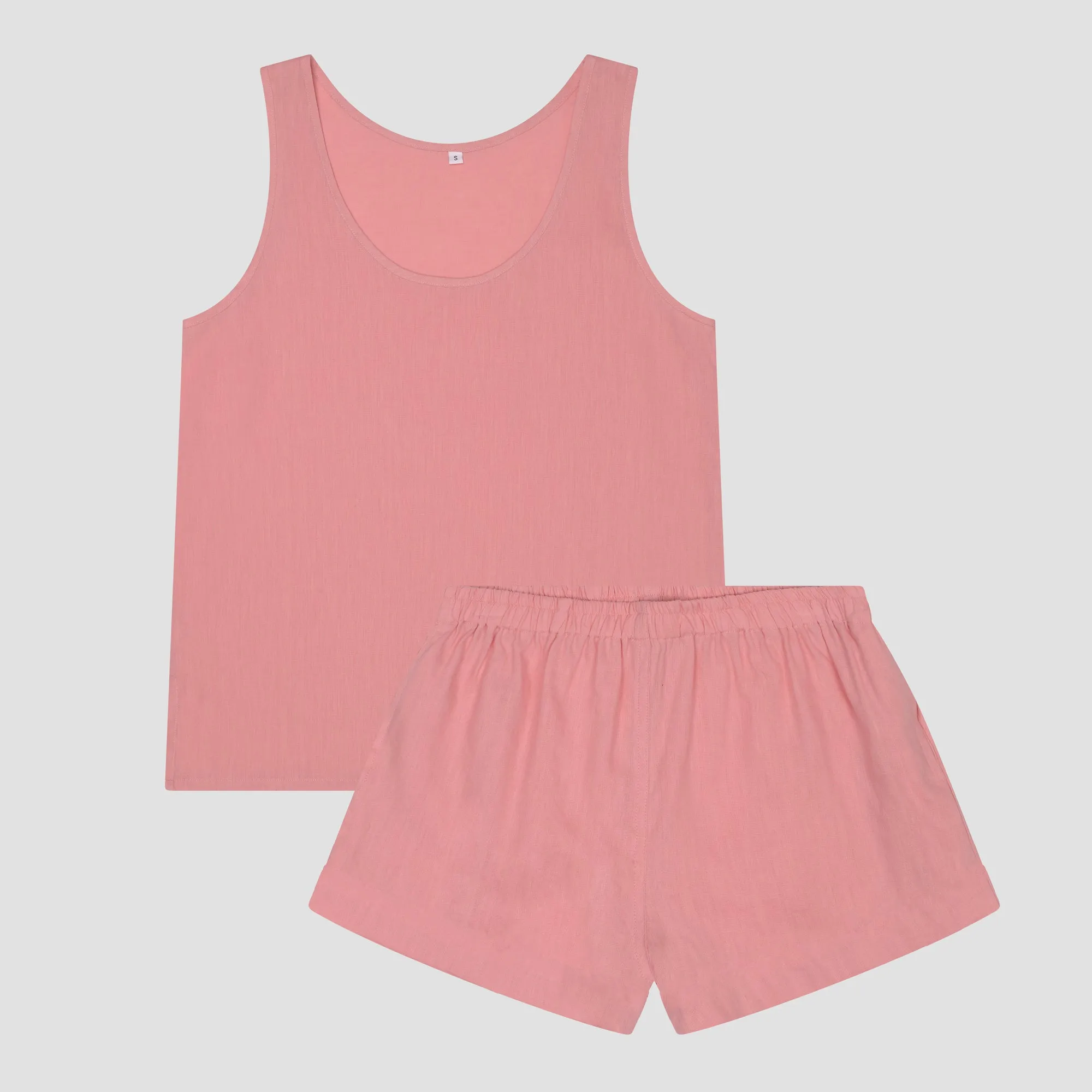 Pink Bloom Linen Cami Set