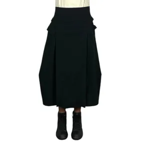 PINSTRIPE CURVED SKIRT