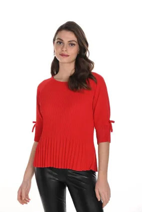 Pleat 3/4 Sleeve Top