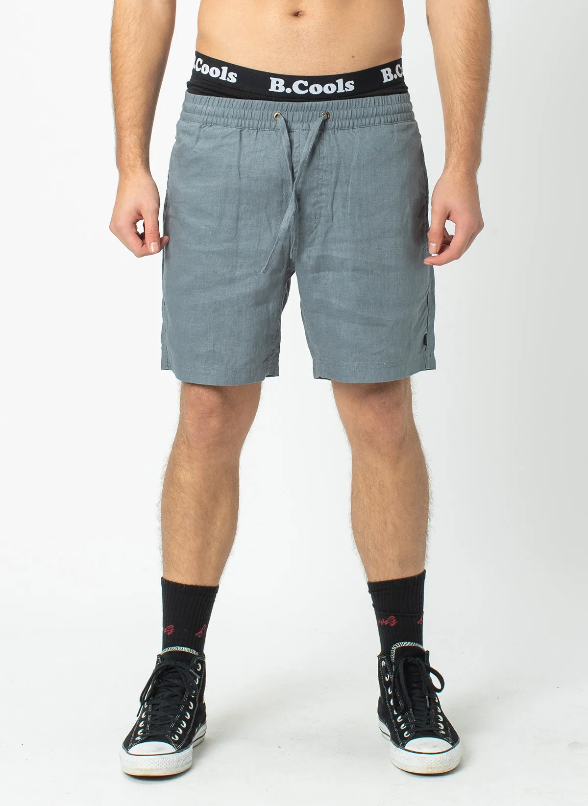 Poolside 17" Short Steel Blue Linen