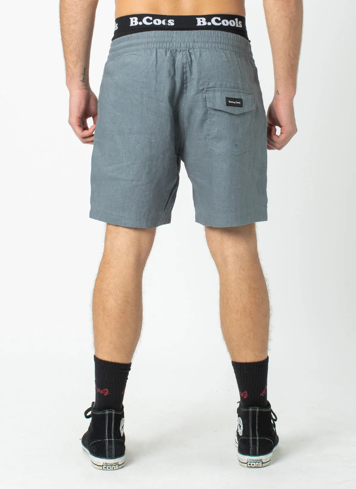 Poolside 17" Short Steel Blue Linen