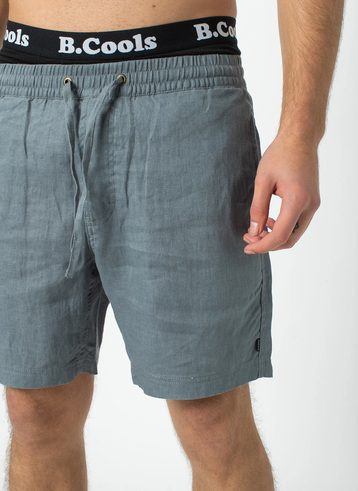Poolside 17" Short Steel Blue Linen