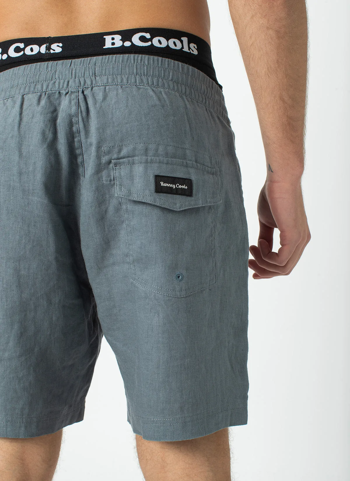 Poolside 17" Short Steel Blue Linen