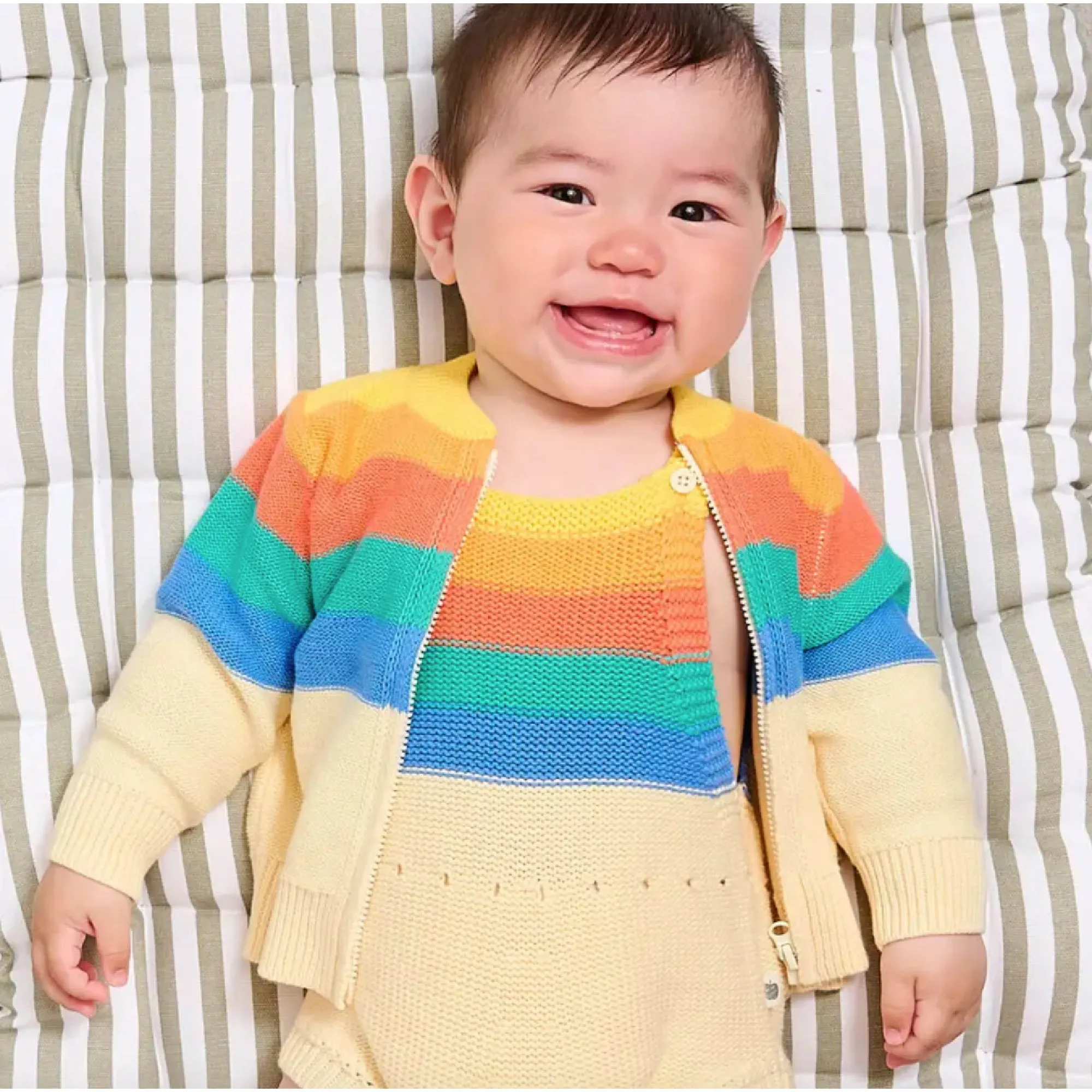 Rainbow Stripe Baby Cardigan