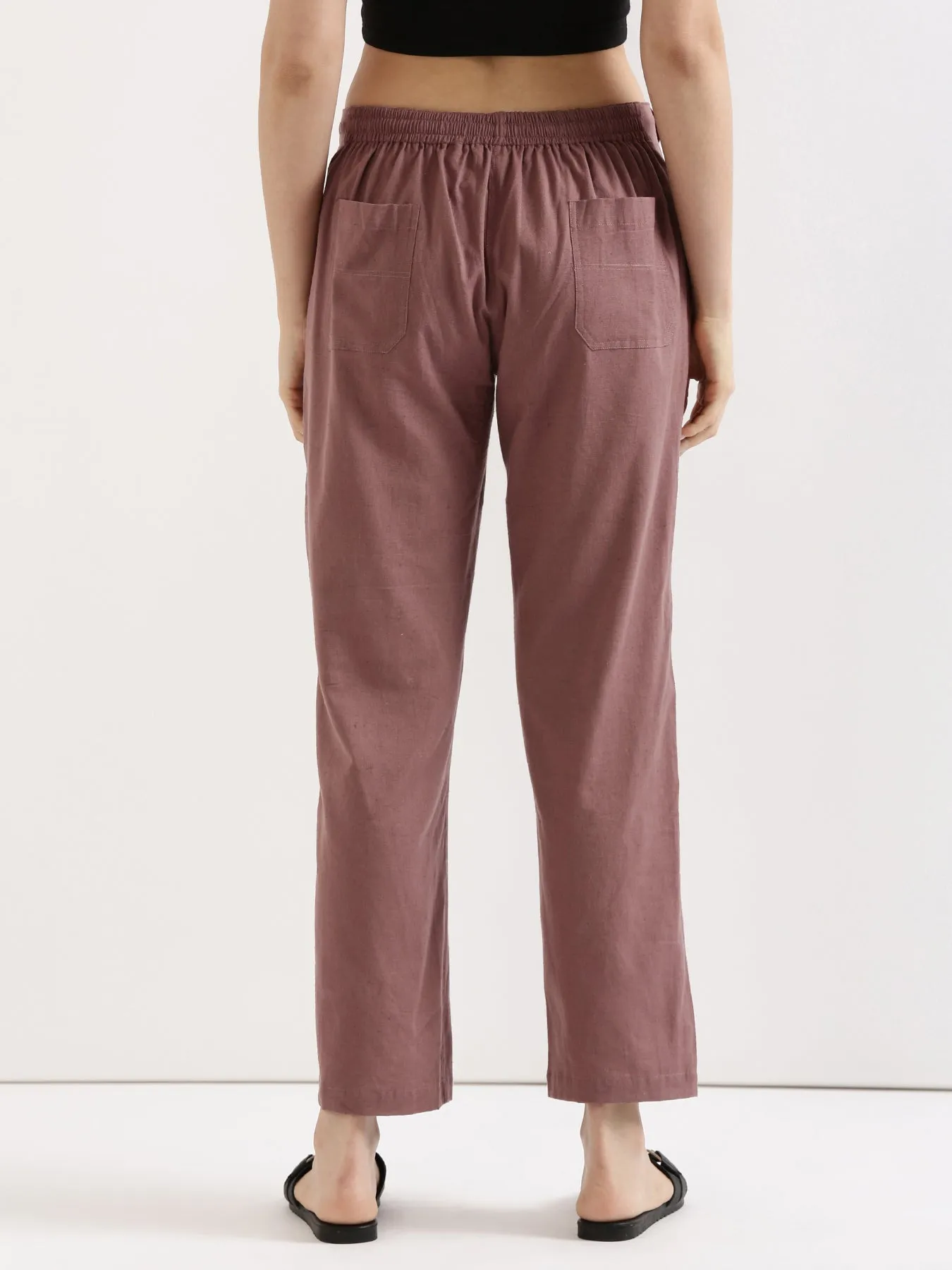 Rose Taupe Airy Linen Pants