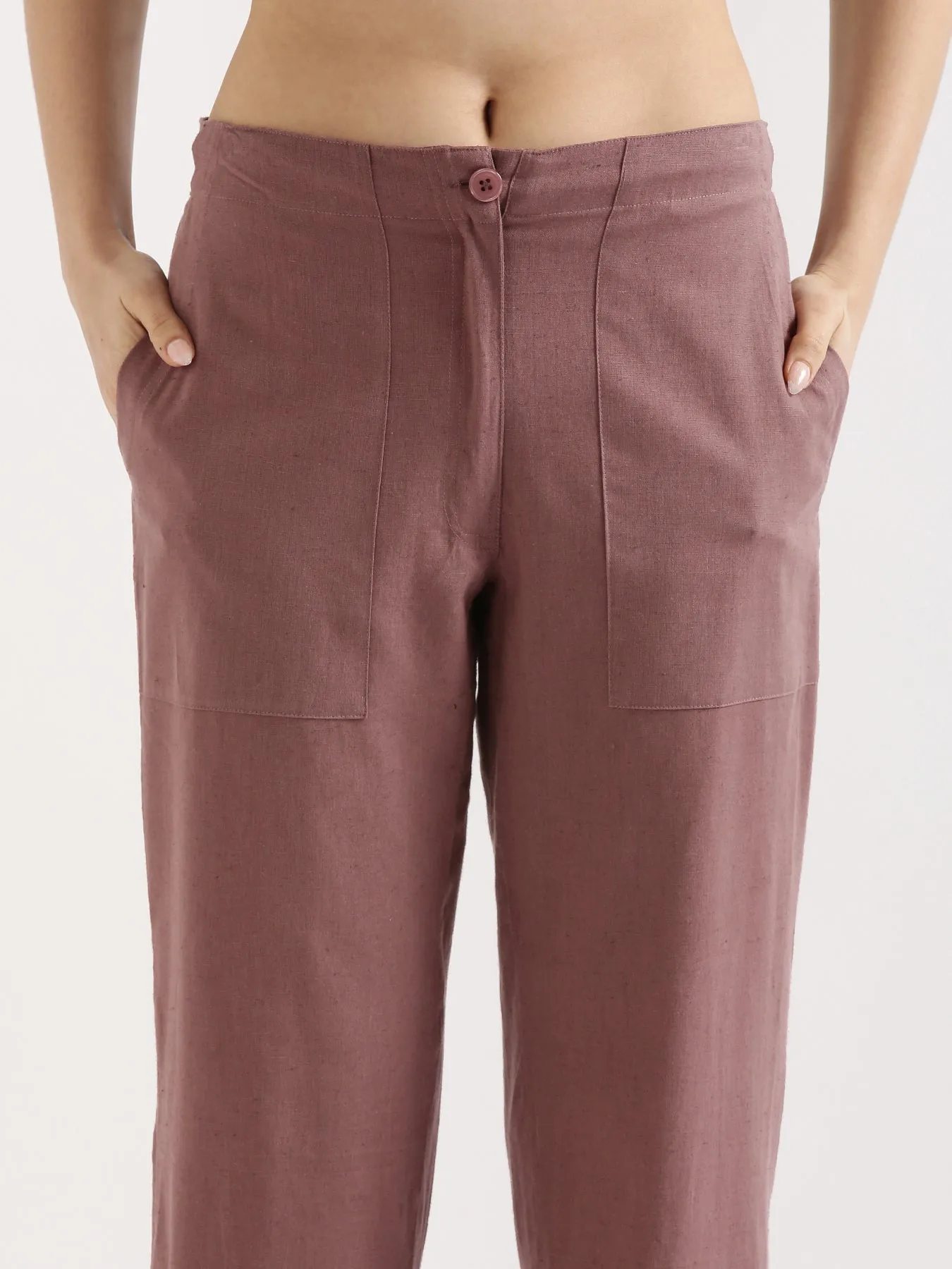 Rose Taupe Airy Linen Pants