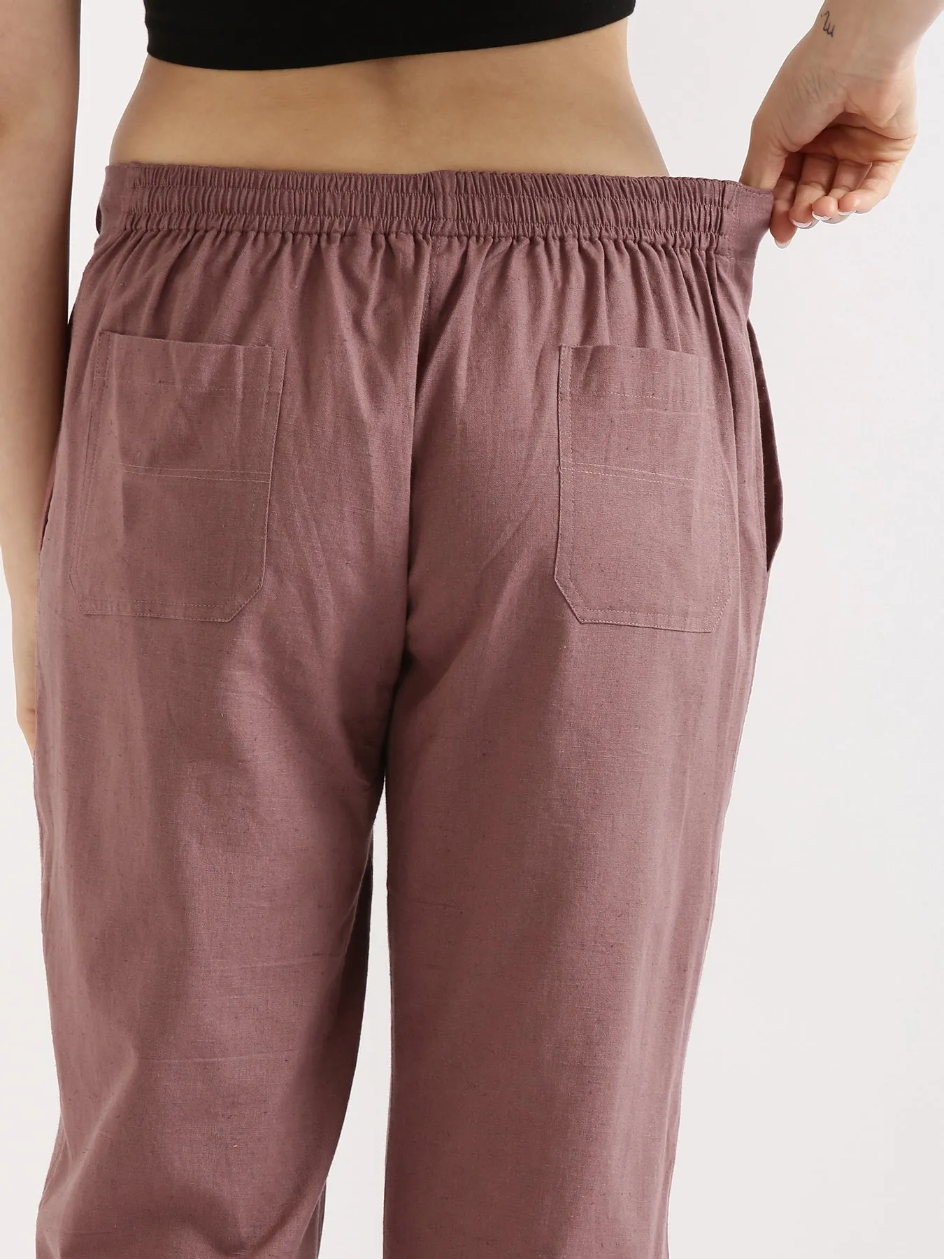 Rose Taupe Airy Linen Pants