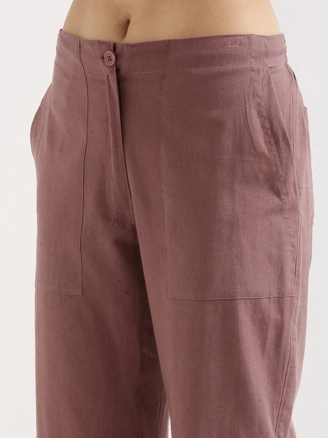 Rose Taupe Airy Linen Pants