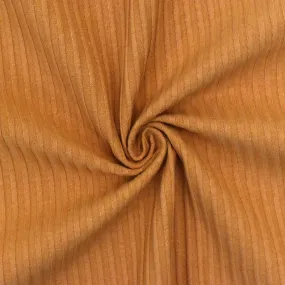 Sand Orange Stretch Cotton 6x3 Rib Knit Fabric