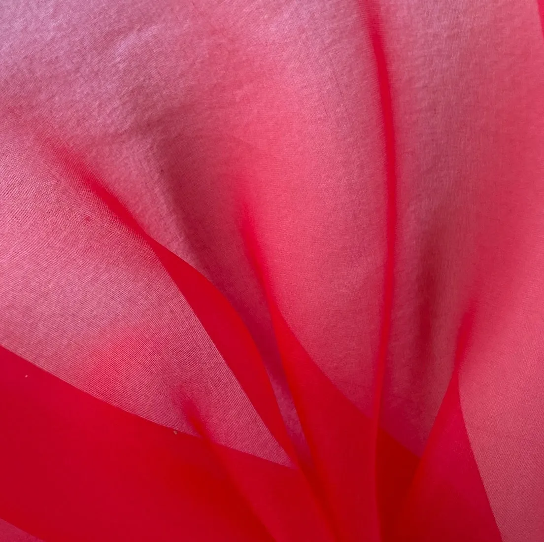 Semi-Sheer Maraschino Red Silk Organza (Made in Italy)