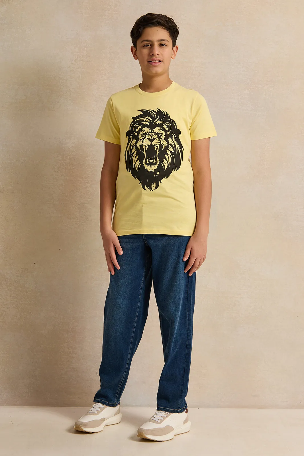 Senior Boys Yellow Lion T-Shirt