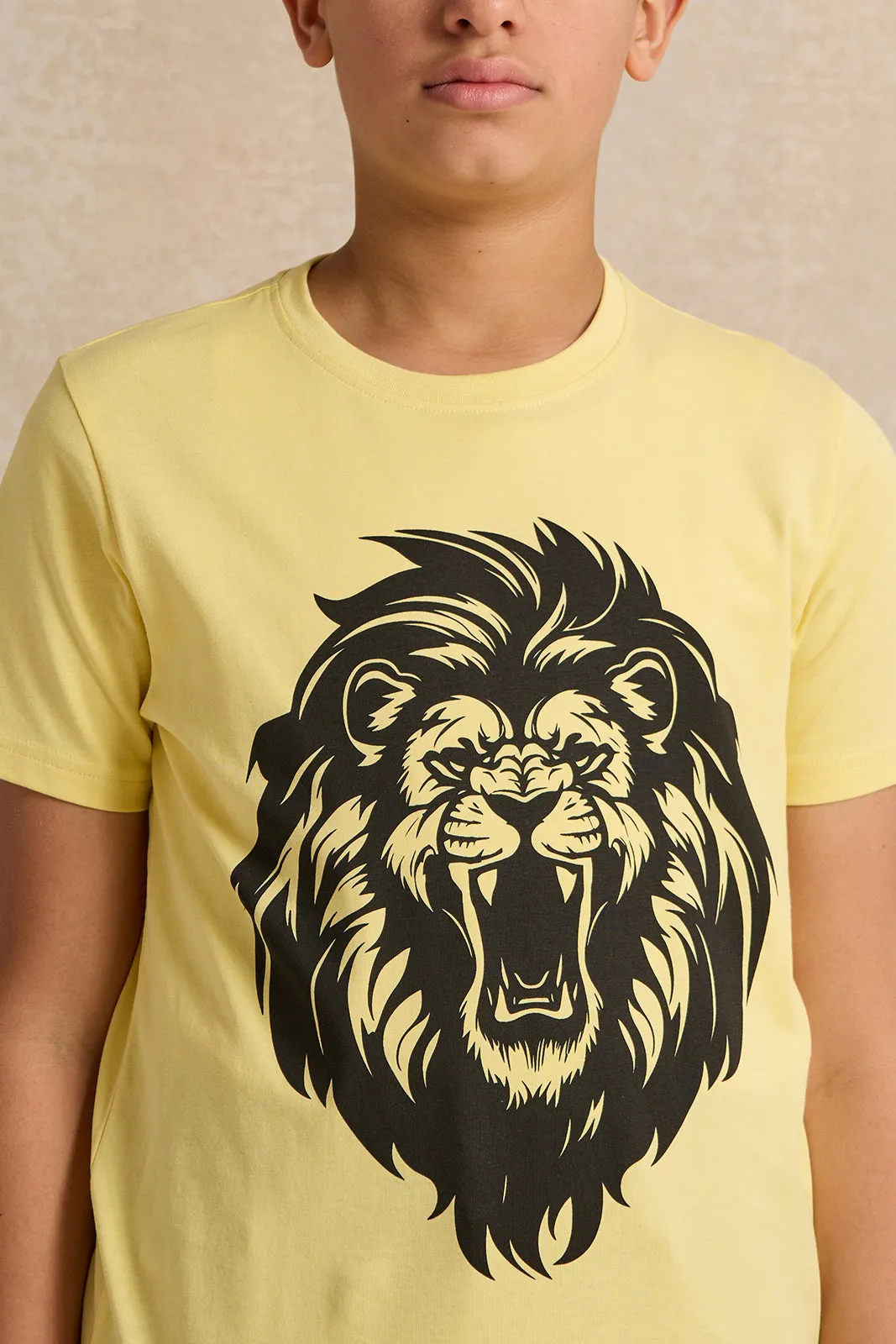 Senior Boys Yellow Lion T-Shirt