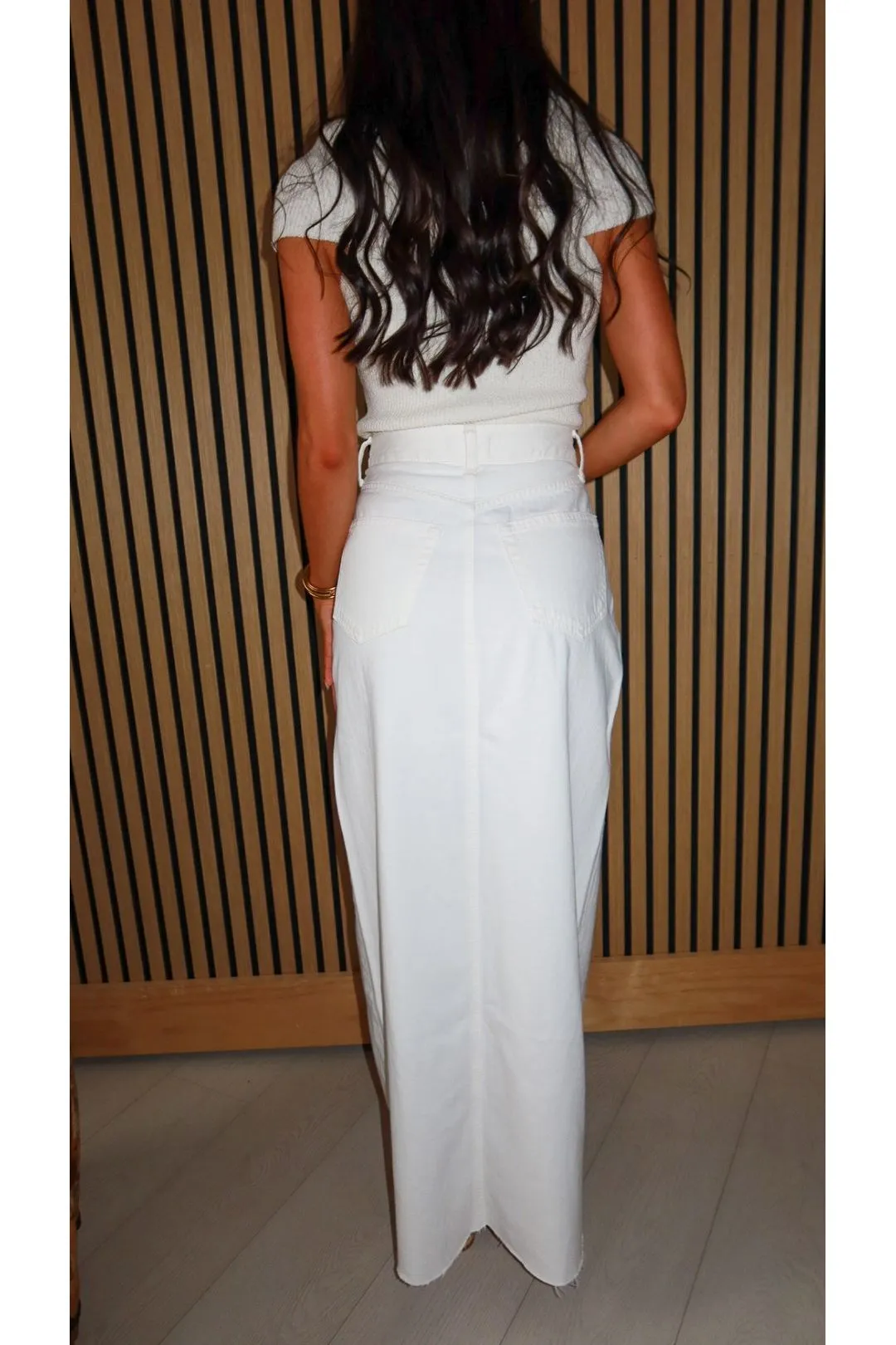Sienna Open Slit Denim Maxi Skirt